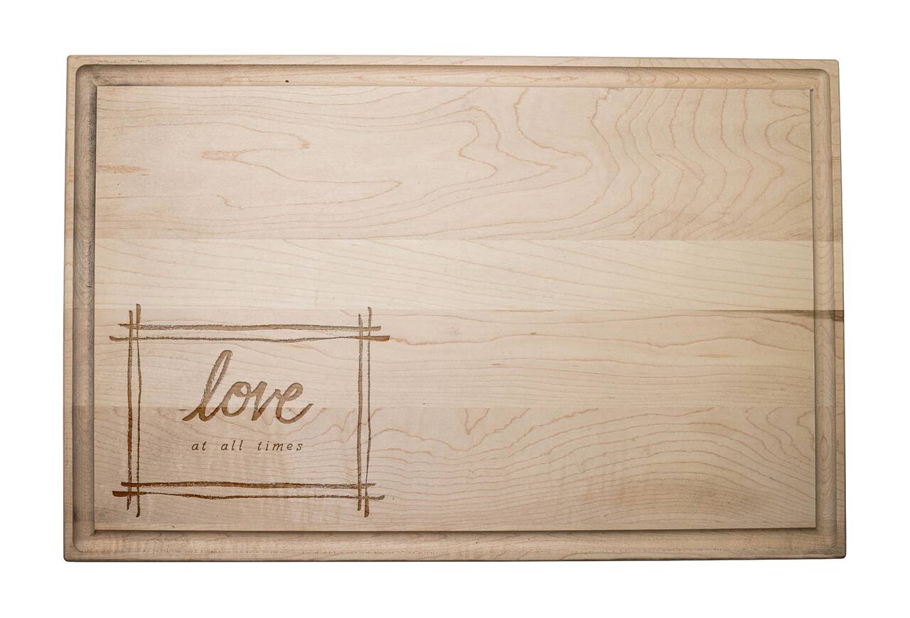 Love at all Times 17" x 11" Maple Cutting Board